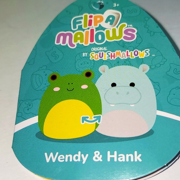 Wendy 🔄 Hank 🐸 🦛 Large Flip A Mallow Original Squishmallow Kelly Toy ☆》NWT《☆ - Picture 3 of 9